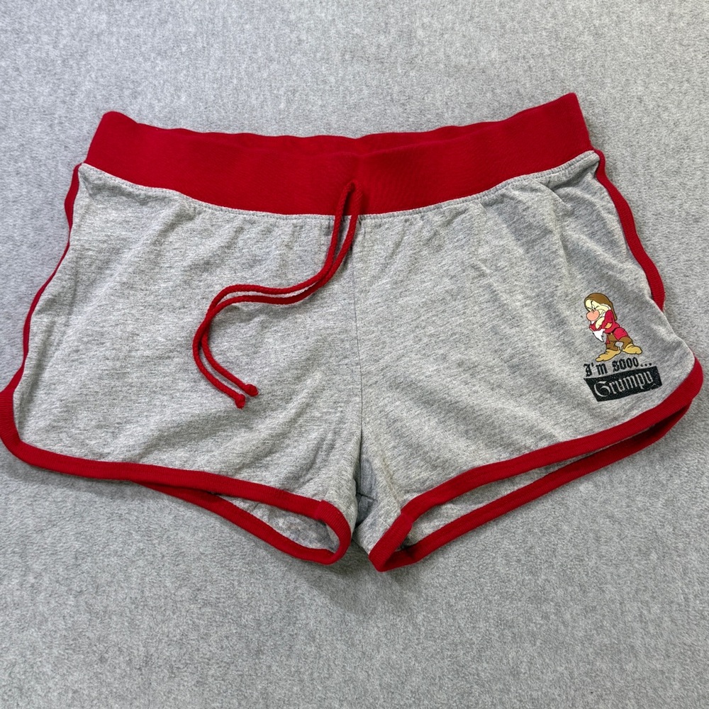 Disney Grumpy Dwarf Lounge Shorts Red Gray Women’s XL